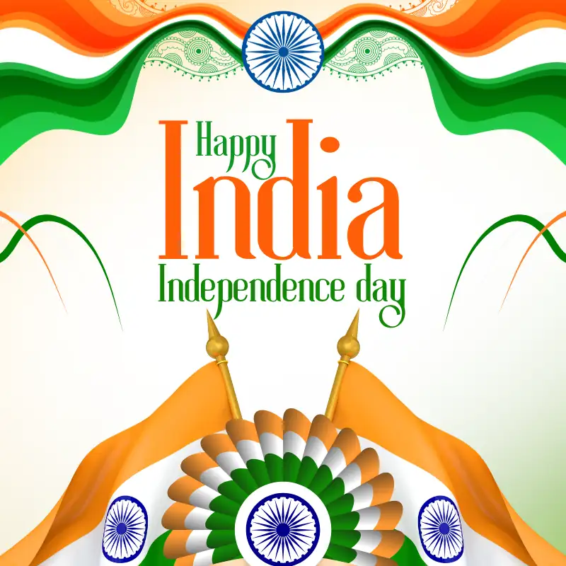 Indian soldiers saluting the flag with Hindi Shayari on 15 August