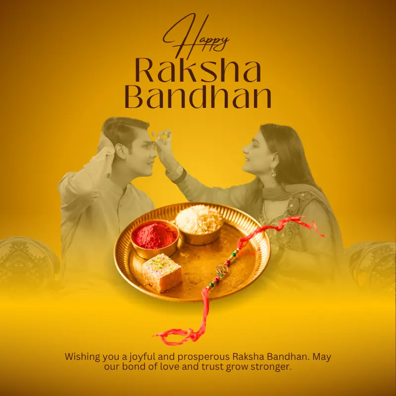 Sister tying Rakhi to her brother with heartfelt Raksha Bandhan Shayari 