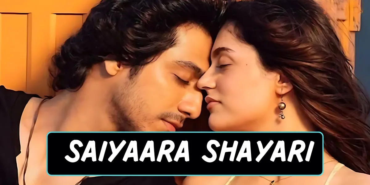 Ek tanha aashiq raat ke sannate mein chand ki roshni tale khada hai, aasmaan ki taraf dekhta hua — uski aankhon mein judaai ka dard aur dil mein bepanah mohabbat, Saiyaara Shayari